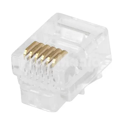 CAT.3 UTP RJ12 6P6C Modular Plug, For Round Stranded Cable