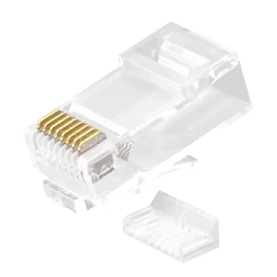 CAT6 RJ45 8P8C UTP Modular Plug 2-Piece Kit, Transparent PC Housing