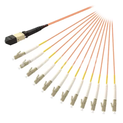 MTP Female to 12 LC Simplex Fanout Cable 12 Fibers OM1 62.5/125 1M