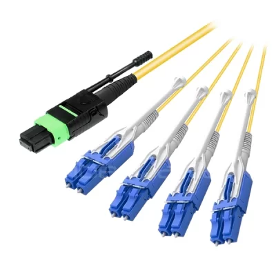 8 Fiber MTP Female to LC Uniboot Fanout Cable With Pull Tabs OS2 9/125 Single Mode 1M
