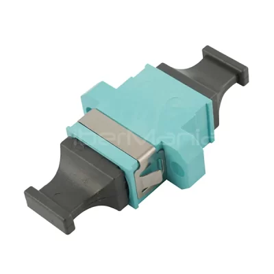 MTP/MPO Multimode Simplex Adapter With SC Footprint Aqua