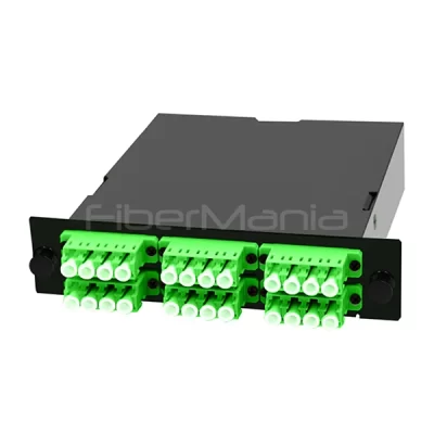 24 Fiber MTP Male to LC/APC Quad Single Mode Cassette 6 Ports Fully Loaded