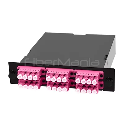 24 Fiber MTP Male to LC Quad Multimode OM4 Cassette 6 Ports Fully Loaded