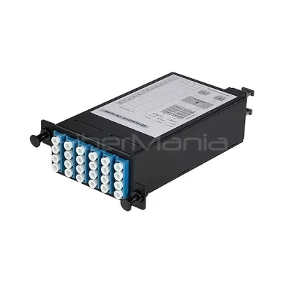 MTP Male to LC Quad Single Mode 24 Fiber Cassette, OS2 High Density Module 6 Ports