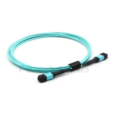 MTP Female to MTP Female Trunk Cable Assembly 12 Fibers Polarity A OM3 50/125 10G 2M