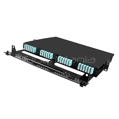 1U MTP Patch Panel with OM3 MTP-LC Cassettes, Fully Loaded, 19/23 Inch
