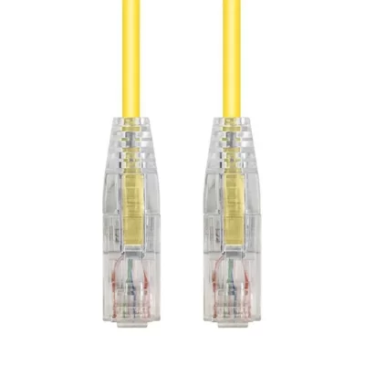 CAT.6A UTP Slim Patch Cable, 28AWG, Yellow, 3FT