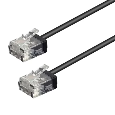 CAT.6 UTP Ultra Slim Patch Cable, 32AWG, Black, 7FT