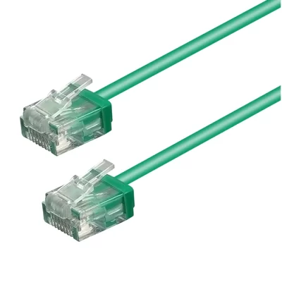 CAT.6 UTP Ultra Slim Patch Cable, 32AWG, Green, 7FT