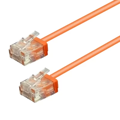 CAT.6 UTP Ultra Slim Patch Cable, 32AWG, Orange, 7FT