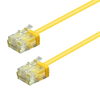 CAT.6 UTP Ultra Slim Patch Cable, 32AWG, Yellow, 7FT