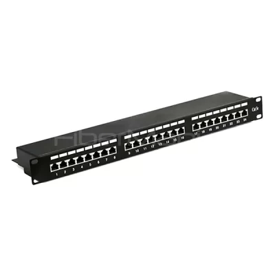 19'' 1U CAT.5E FTP Patch Panel, 24 Ports, Dual IDC