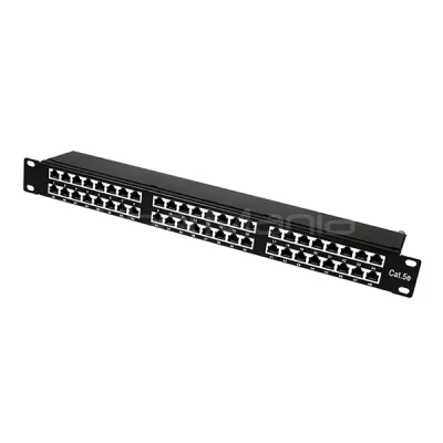 19'' 1U CAT.5E FTP Patch Panel, 48 Ports, Krone IDC, Black