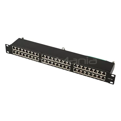 19'' 1U CAT.6A FTP Patch Panel, 48 Ports, Krone IDC, Black