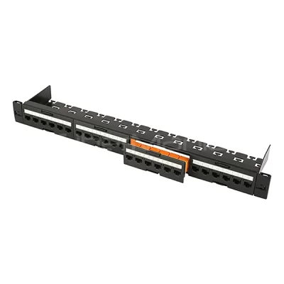 19'' 1U CAT.6A UTP Toolless Patch Panel, 24 Ports