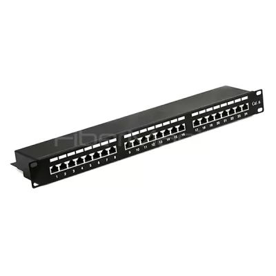19'' 1U CAT.6 FTP Patch Panel, 24 Ports, Dual IDC