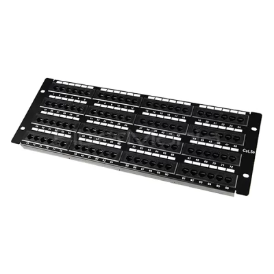 19'' 4U CAT.6 UTP Patch Panel, 96 Ports, Dual IDC, Black