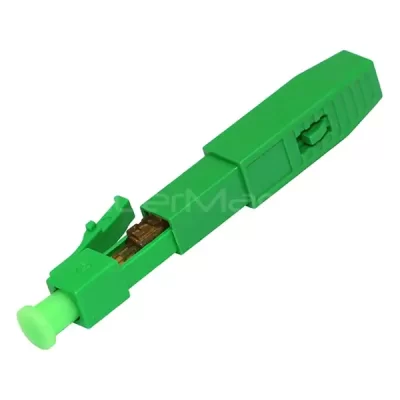 LC/APC Quick Assembly Connector, Single Mode 9/125, Green, For 0.9mm Cable