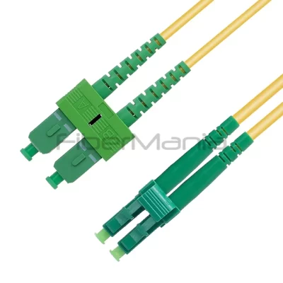 SC/APC–LC/APC Duplex OS2 Single Mode OFNR Patch Cable 1m