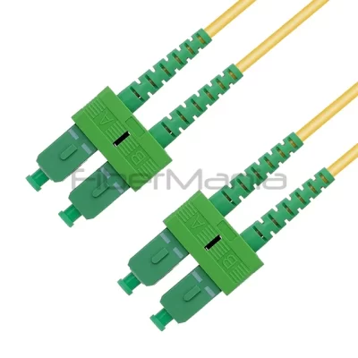 SC/APC–SC/APC Duplex OS2 Single Mode Patch Cable 3.0mm 1 Meter Yellow