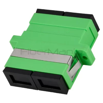 SC/APC-SC/APC Single Mode Duplex Plastic Fiber Optic Adapter Green