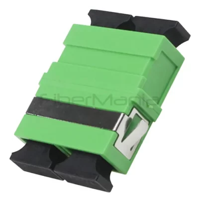 SC/APC-SC/APC Single Mode Duplex Plastic Flangeless Fiber Optic Adapter Green