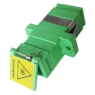 SC/APC-SC/APC Single Mode Simplex Plastic Fiber Optic Adapter With Automatic Cap Green