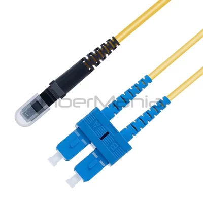 SC/UPC–MTRJ/PC Duplex Single Mode Fiber Optic Patch Cable, 3.0mm Diameter 1 Meter Length, OFNR Jack