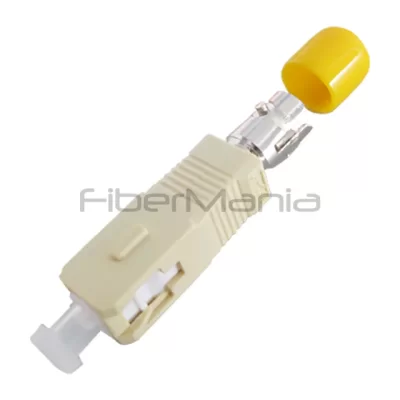 SC Male-ST Female Multimode Simplex Plastic Fiber Optic Adapter Beige