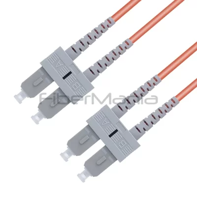 SC/UPC-SC/UPC Fiber Optic Patch Cable, Duplex 62.5/125 OM1 Multimode OFNR, 3.0mm Orange 3FT