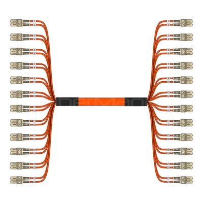 SC/UPC-SC/UPC 24 Strand Multimode 62.5/125 OM1 OFNR Breakout Cable 3.0mm Orange