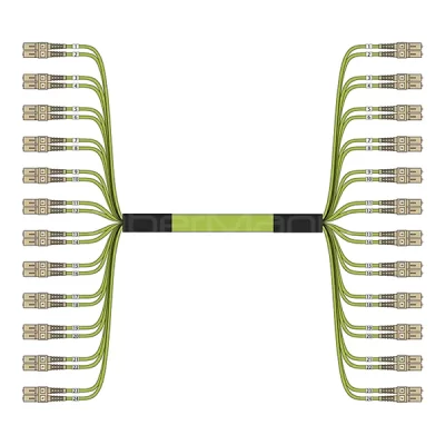 OM5 Breakout Cable 24 Fiber SC/UPC to SC/UPC 5M Multimode 50/125 OFNR 3.0mm Lime
