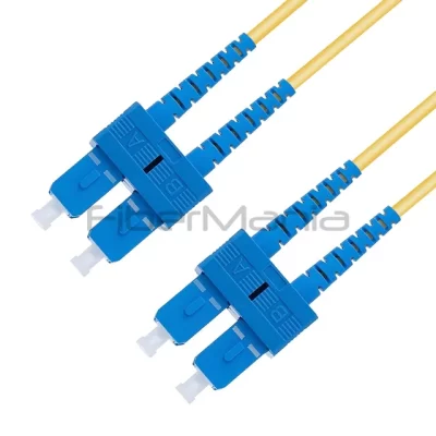 1M 3ft SC/UPC-SC/UPC Optic Patch Cable, Duplex 9/125 OS2 Single Mode OFNR 3.0mm Yellow