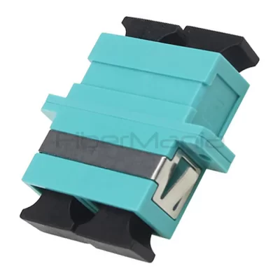 SC-SC OM3 Multimode Duplex Plastic Fiber Optic Adapter Aqua