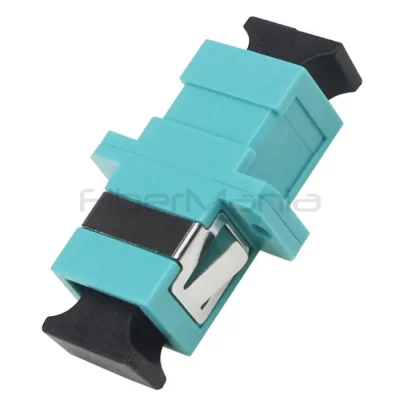 SC-SC OM3 Multimode Simplex Plastic Fiber Optic Adapter Aqua