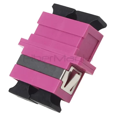 SC-SC OM4 Multimode Duplex Plastic Fiber Optic Adapter Violet