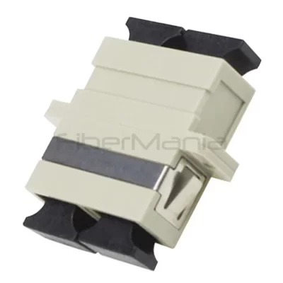 SC-SC Multimode Duplex Plastic Fiber Optic Adapter Beige