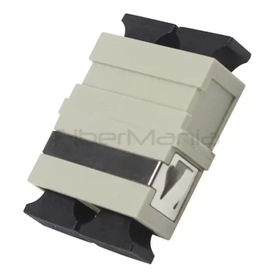SC-SC Multimode Duplex Plastic Flangeless Fiber Optic Adapter Beige