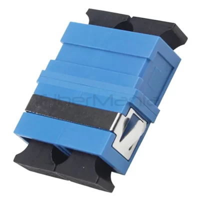 SC-SC Single Mode Duplex Plastic Flangeless Fiber Optic Adapter Blue