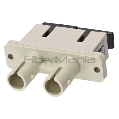 SC-ST Multimode Duplex Plastic Fiber Optic Adapter Beige