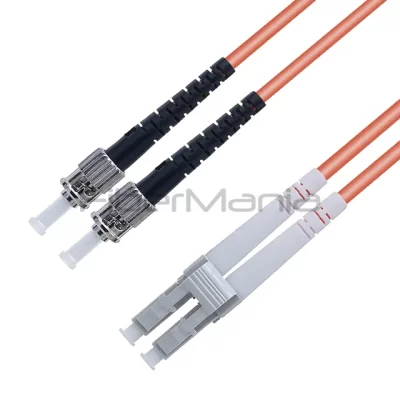 ST/UPC-LC/UPC Fiber Optic Patch Cable Duplex 62.5/125 OM1 Multimode OFNR Orange 3FT
