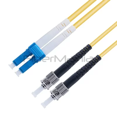 ST/UPC–LC/UPC Duplex 9/125 OS2 Single Mode Fiber Optic Patch Cable
