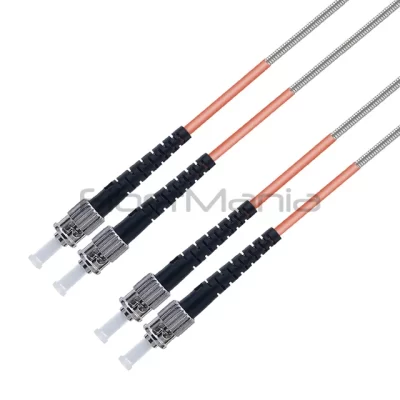 1M ST/UPC-ST/UPC Duplex 62.5/125 OM1 Multimode OFNR Armored Patch Cable 3.0mm Orange
