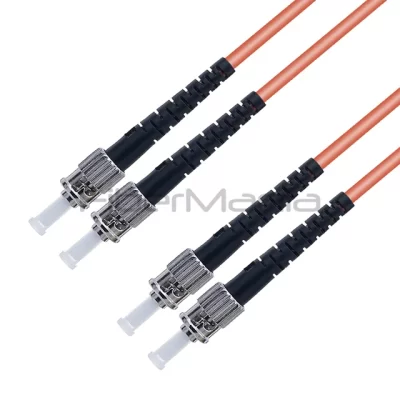 ST/UPC-ST/UPC Fiber Optic Patch Cable Duplex  OM1 Multimode OFNR 3.0mm Orange 3FT