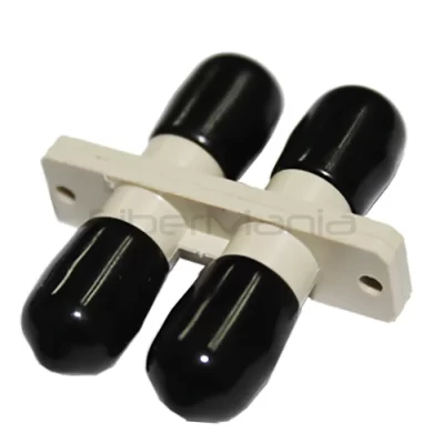 ST-ST Multimode Duplex Plastic Fiber Optic Adapter Beige
