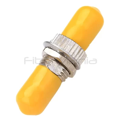 ST-ST Single Mode Simplex Metal Fiber Optic Adapter With Yellow Cap