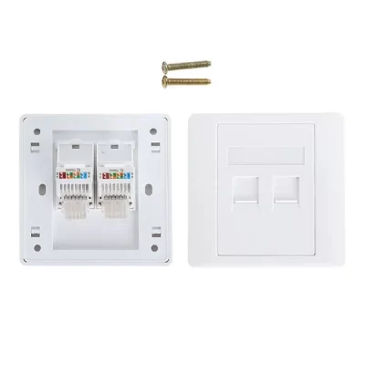 Keystone Wall Plate, 86 Type, 86x86mm, 2 Ports With Shutter, White