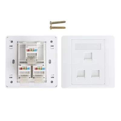Keystone Wall Plate, 86 Type, 86x86mm, 3 Ports With Shutter, White