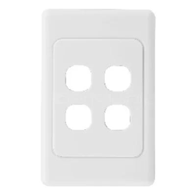 Australia Type Keystone Wall Plate 115.5×74mm 4 Ports White