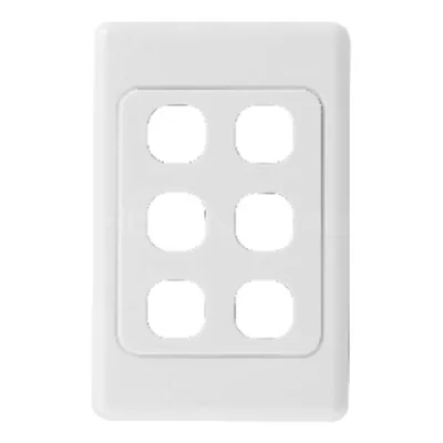 Keystone Wall Plate, Australia Type, 115.5X74mm, 6 Ports, White
